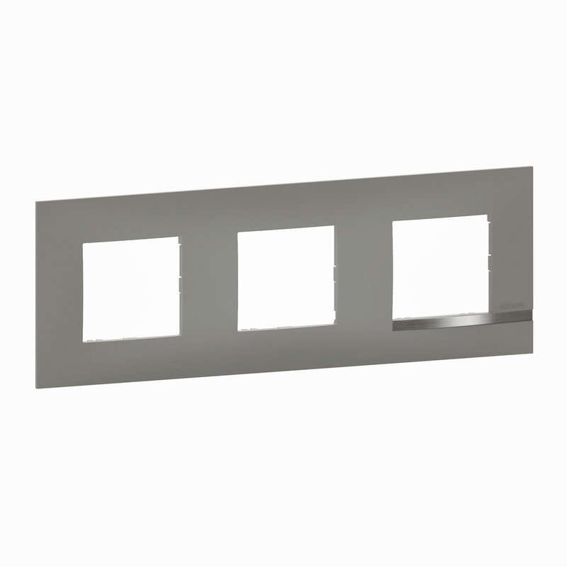 [BTI-BTAL9NI3] Bticino BTAL9NI3 - Plaque Altège Mezzo 3 postes Note irisée -effet aluminium et liseré alu brillant