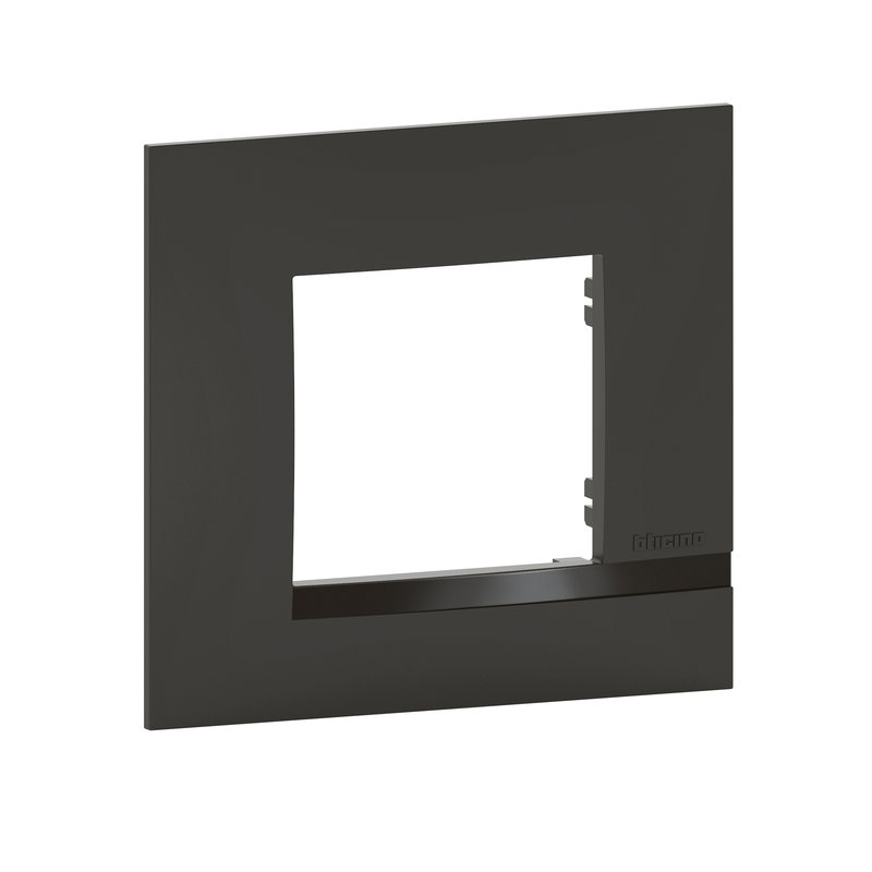 [BTI-BTAL9NU1] Bticino BTAL9NU1 - Plaque Altège Classico 1 poste Nuit - noir satiné avec liseré noir brillant