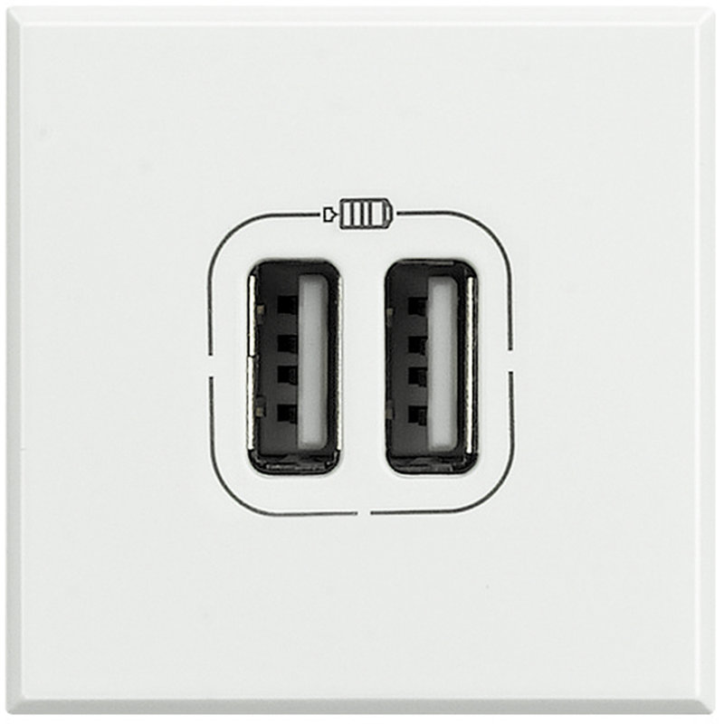 [BTI-HD4285C2] Bticino HD4285C2 - Chargeur USB double Axolute 5V 230V 3A - finition White - 2 modules
