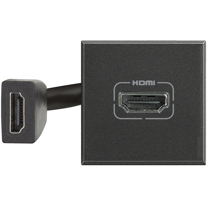 [BTI-HS4284] Bticino HS4284 - Prise HDMI typeA préconnectorisée version 2.0 Axolute - Anthracite - 2 modules