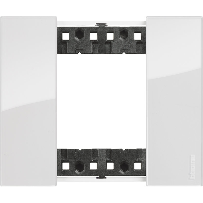 [BTI-BTKA4802DW] Bticino BTKA4802DW - Plaque de finition Living Now Collection Les Blancs 2 modules finition Glacier