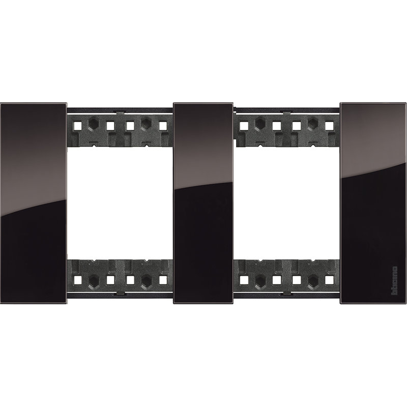 [BTI-BTKA4802M2DG] Bticino BTKA4802M2DG - Plaque de finition Living Now Collection Les Noirs 2x2 modules finition Nuit