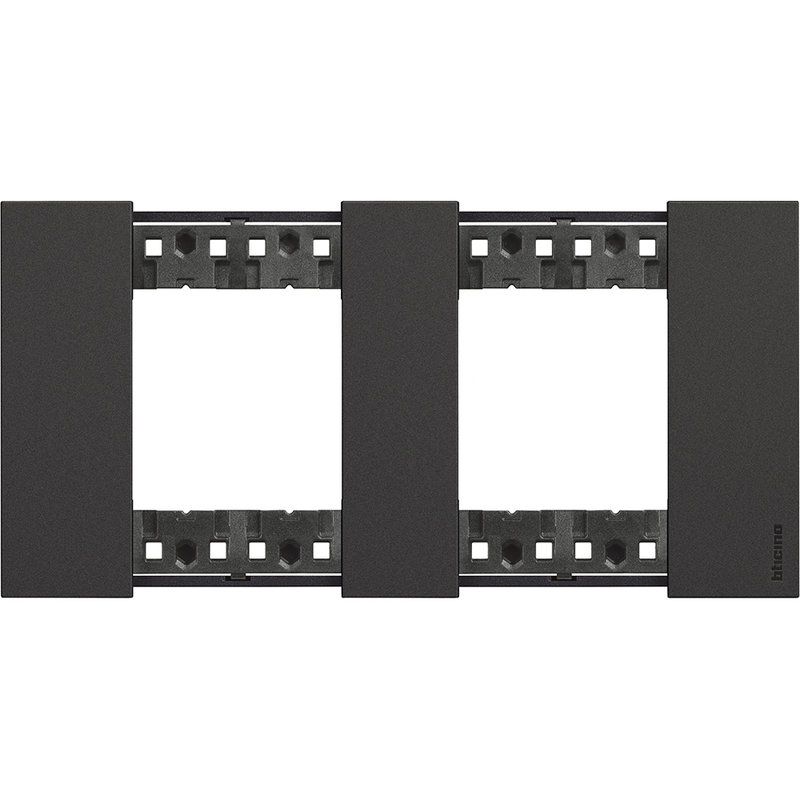 [BTI-BTKA4802M2KG] Bticino BTKA4802M2KG - Plaque de finition Living Now Collection Les Noirs 2x2 modules finition Noir