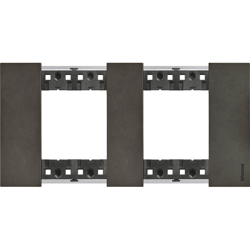 [BTI-BTKA4802M2NG] Bticino BTKA4802M2NG - Plaque de finition Living Now Collection Les Noirs 2x2 modules - Acier Space