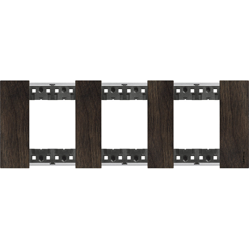 [BTI-BTKA4802M3LG] Bticino BTKA4802M3LG - Plaque de finition Living Now Collection Les Noirs 3x2 modules finition Noyer