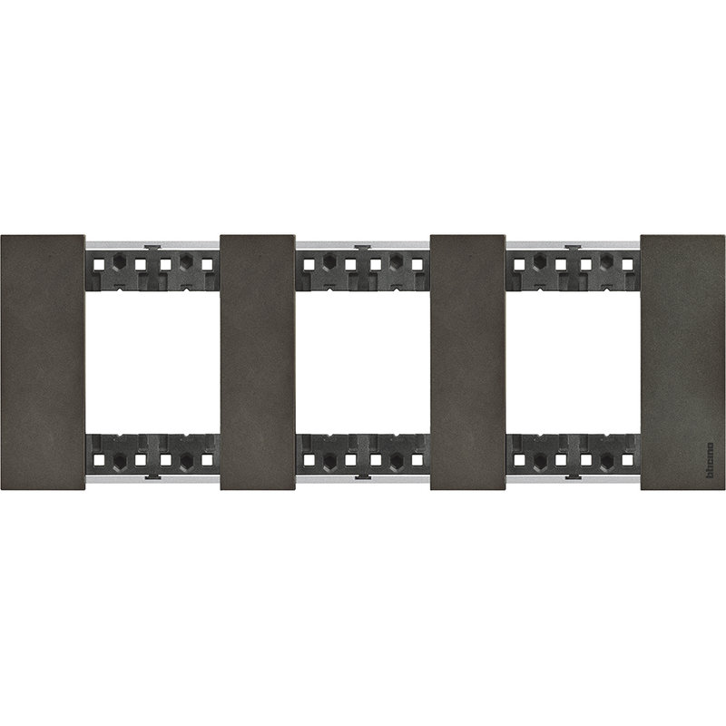 [BTI-BTKA4802M3NG] Bticino BTKA4802M3NG - Plaque de finition Living Now Collection Les Noirs 3x2 modules - Acier Space