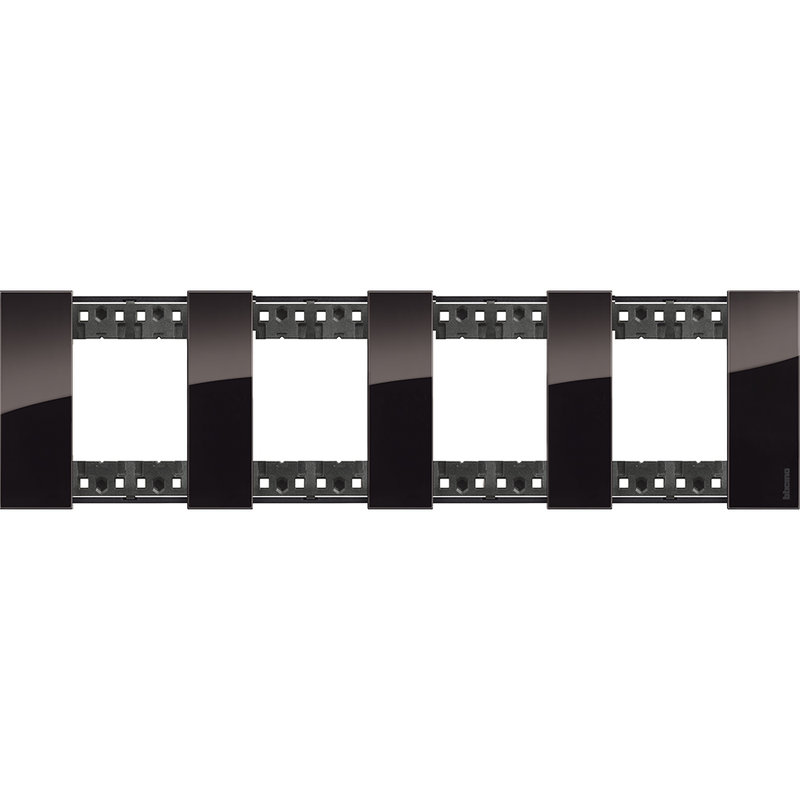 [BTI-BTKA4802M4DG] Bticino BTKA4802M4DG - Plaque de finition Living Now Collection Les Noirs 4x2 modules finition Nuit