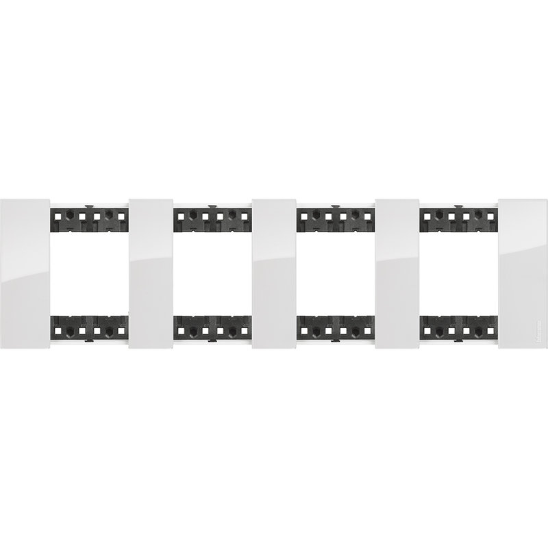 [BTI-BTKA4802M4DW] Bticino BTKA4802M4DW - Plaque de finition Living Now Collection Les Blancs 4x2 modules finition Glacier