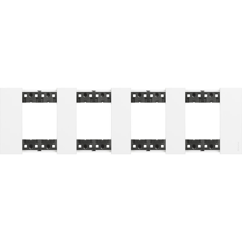 [BTI-BTKA4802M4KW] Bticino BTKA4802M4KW - Plaque de finition Living Now Collection Les Blancs 4x2 modules finition Blanc