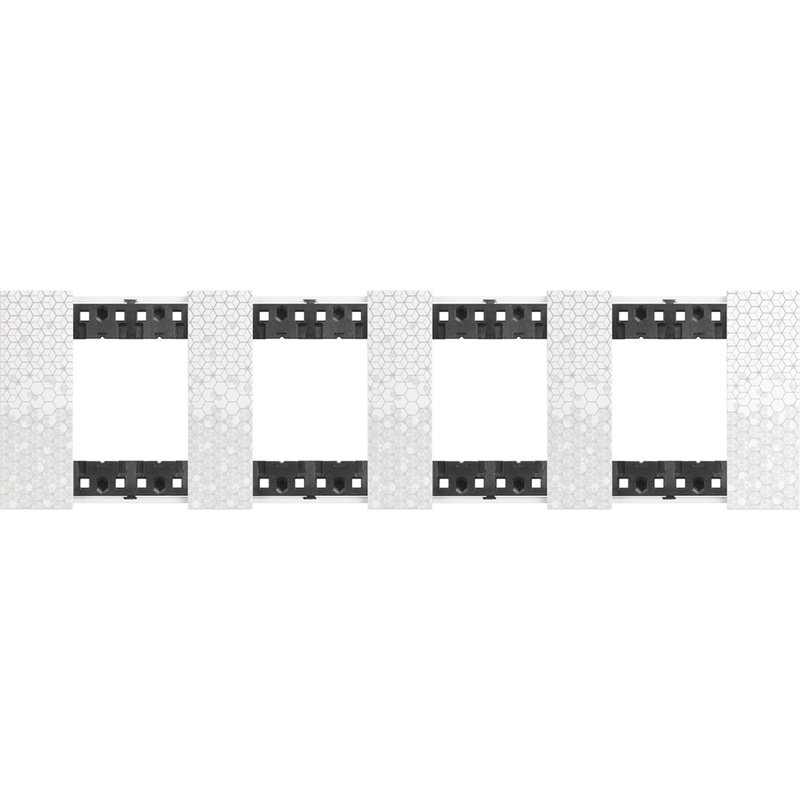 [BTI-BTKA4802M4MW] Bticino BTKA4802M4MW - Plaque de finition Living Now Collection Les Blancs 4x2 modules finition Pixel