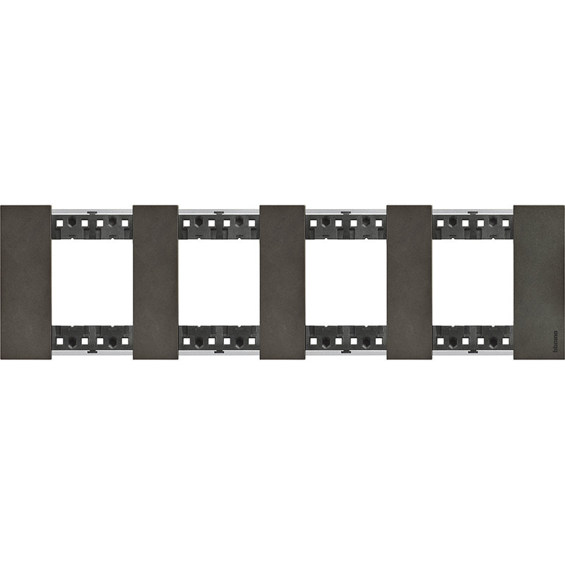 [BTI-BTKA4802M4NG] Bticino BTKA4802M4NG - Plaque de finition Living Now Collection Les Noirs 4x2 modules - Acier Space