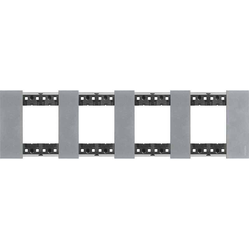 [BTI-BTKA4802M4NW] Bticino BTKA4802M4NW - Plaque de finition Living Now Collection Les Blancs 4x2 modules - Acier Moon