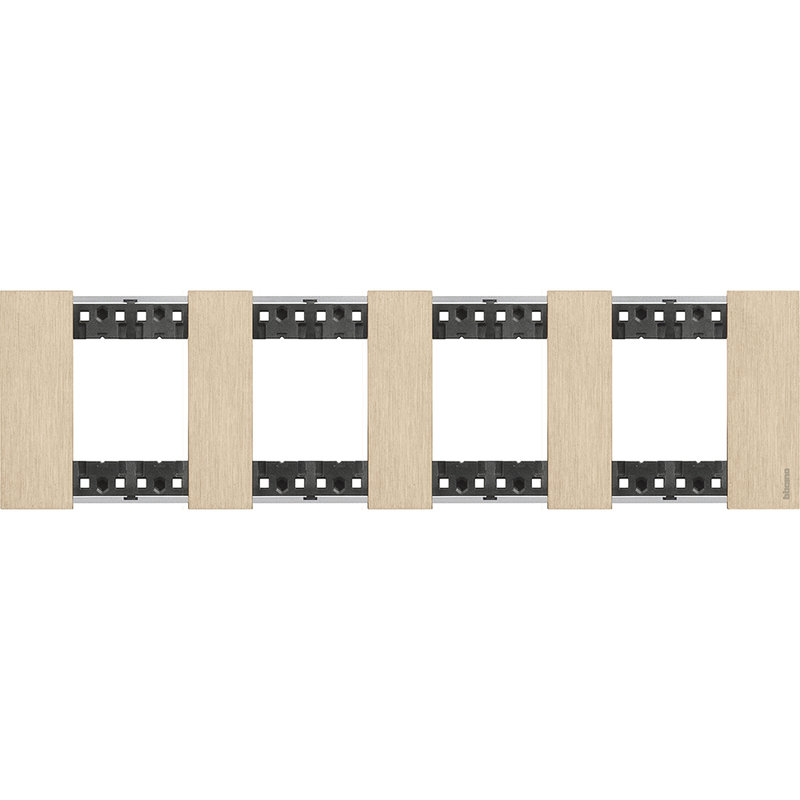 [BTI-BTKA4802M4ZW] Bticino BTKA4802M4ZW - Plaque de finition Living Now Collection Les Blancs 4x2 modules finition Or