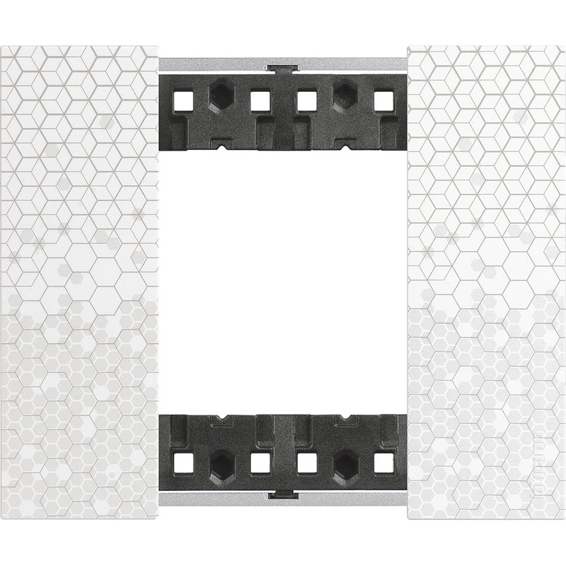 [BTI-BTKA4802MW] Bticino BTKA4802MW - Plaque de finition Living Now Collection Les Blancs 2 modules finition Pixel