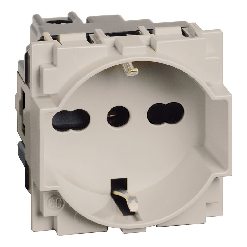 [BTI-BTKM4140A16] Bticino BTKM4140A16 - Prise standard italien/germanique Living Now - 2 modules