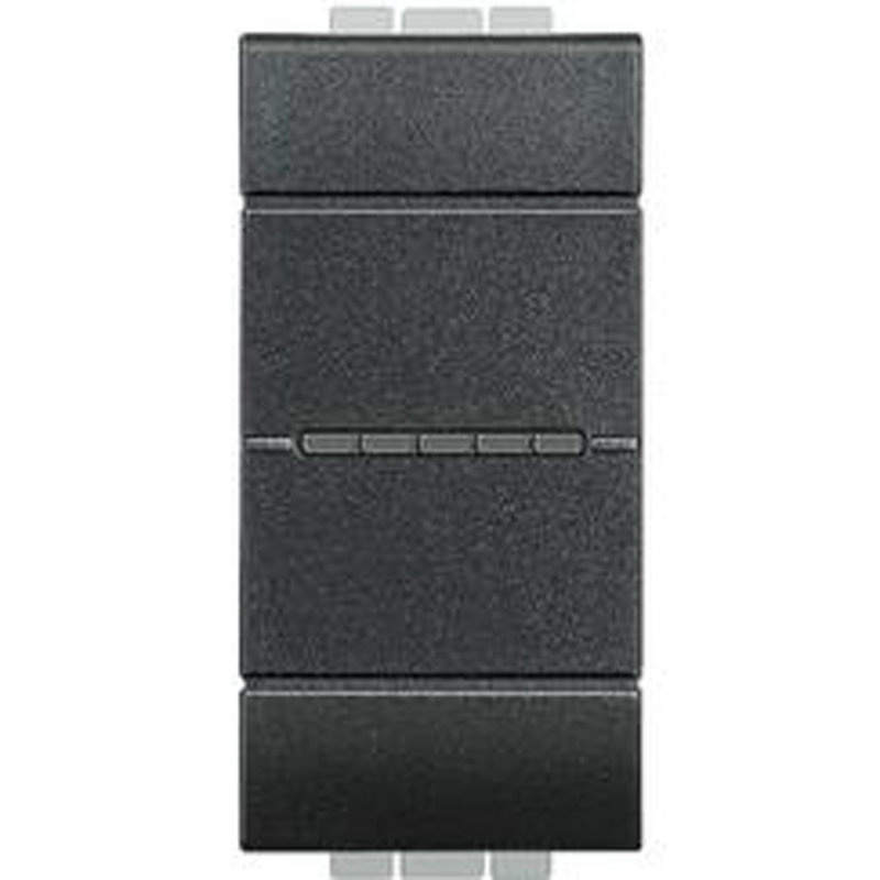 [BTI-BTL4055AN] Bticino BTL4055AN - Poussoir Livinglight contact NO 10A 250V~ à bornes auto - Anthracite - 1 module