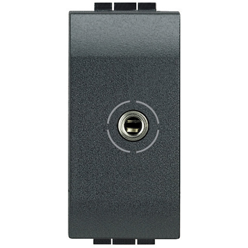 [BTI-L4280] Bticino L4280 - Connecteur jack femelle 3,5mm Livinglight à visser - Anthracite - 1 module