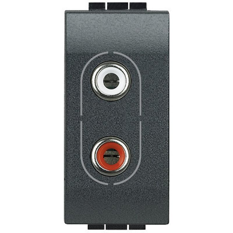 [BTI-L4281] Bticino L4281 - Connecteur 2xRCA Livinglight - Anthracite - 1 module
