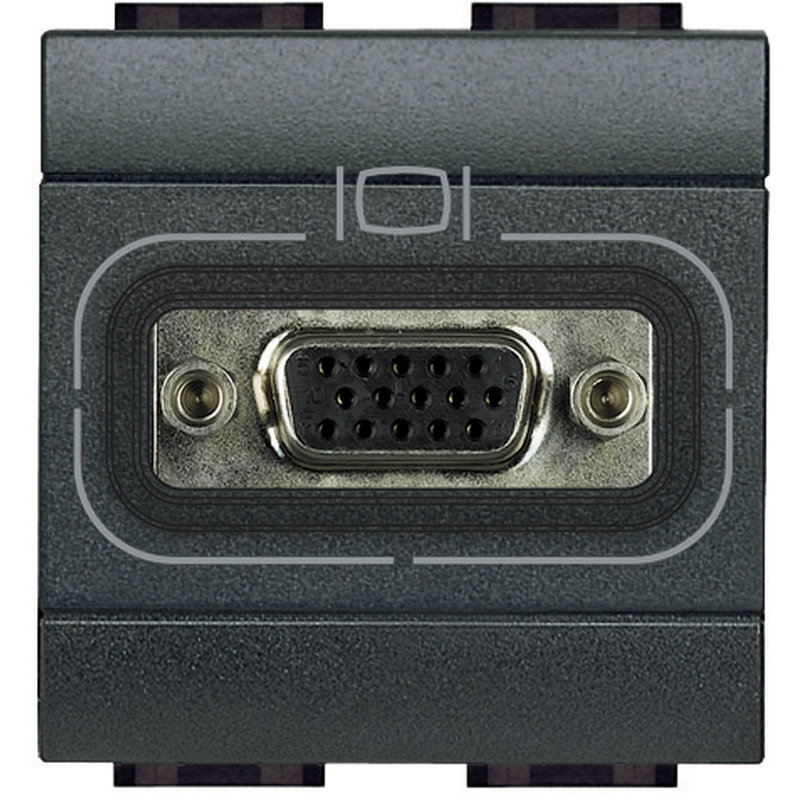 [BTI-L4282] Bticino L4282 - Connecteur HD15 femelle Livinglight à visser - Anthracite - 2 modules