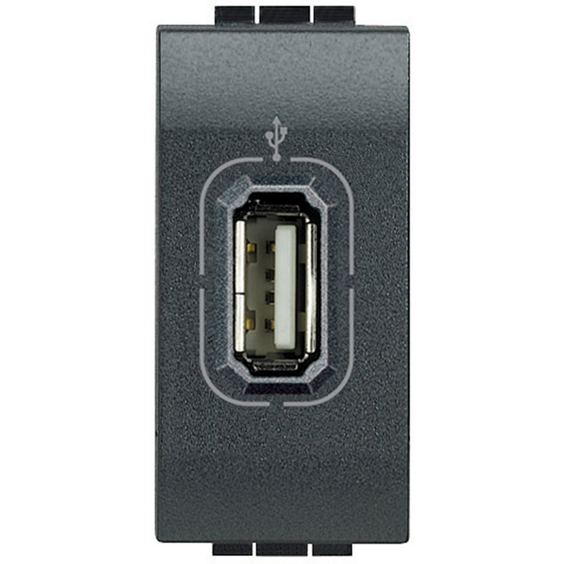 [BTI-L4285] Bticino L4285 - Connecteur USB femelle Livinglight - Anthracite - 1 module