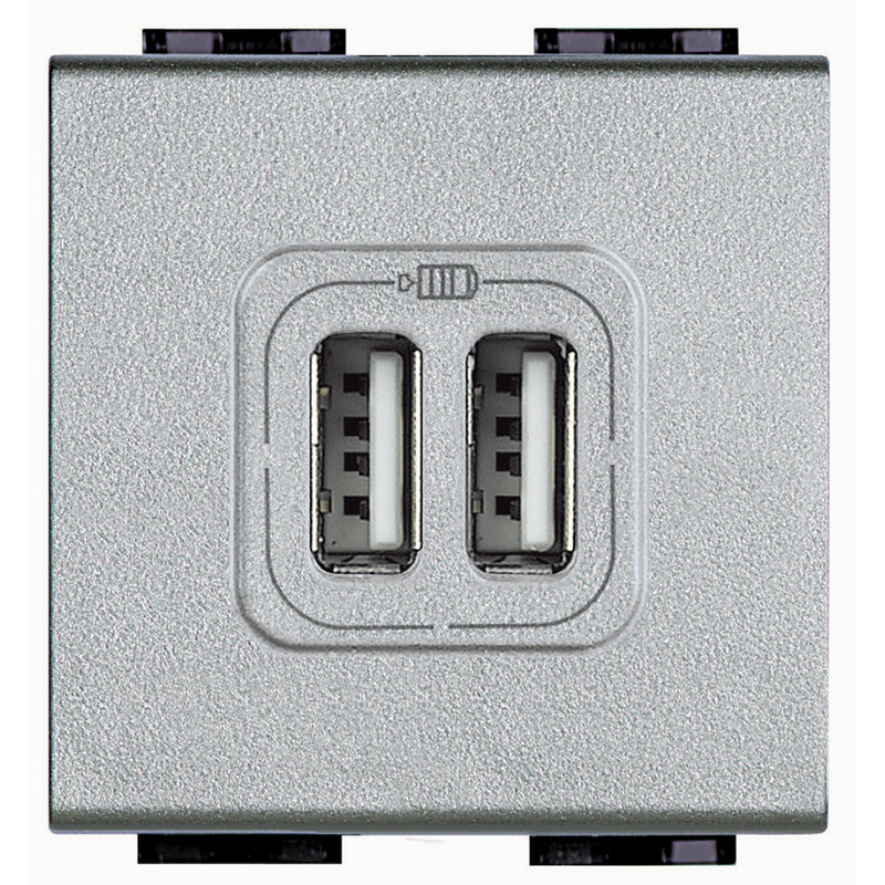 [BTI-NT4285C2] Bticino NT4285C2 - Chargeur 2 USB Type-A 3A 5V= Livinglight - Tech - 2 modules
