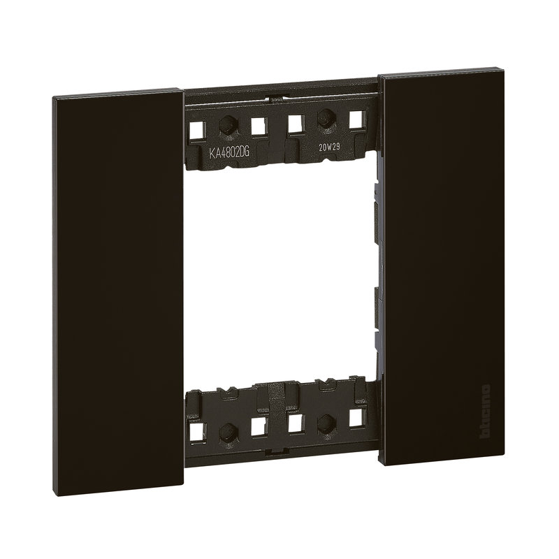 [BTI-BTKA4802DG] Bticino BTKA4802DG - Plaque de finition Living Now Collection Les Noirs 2 modules finition Nuit