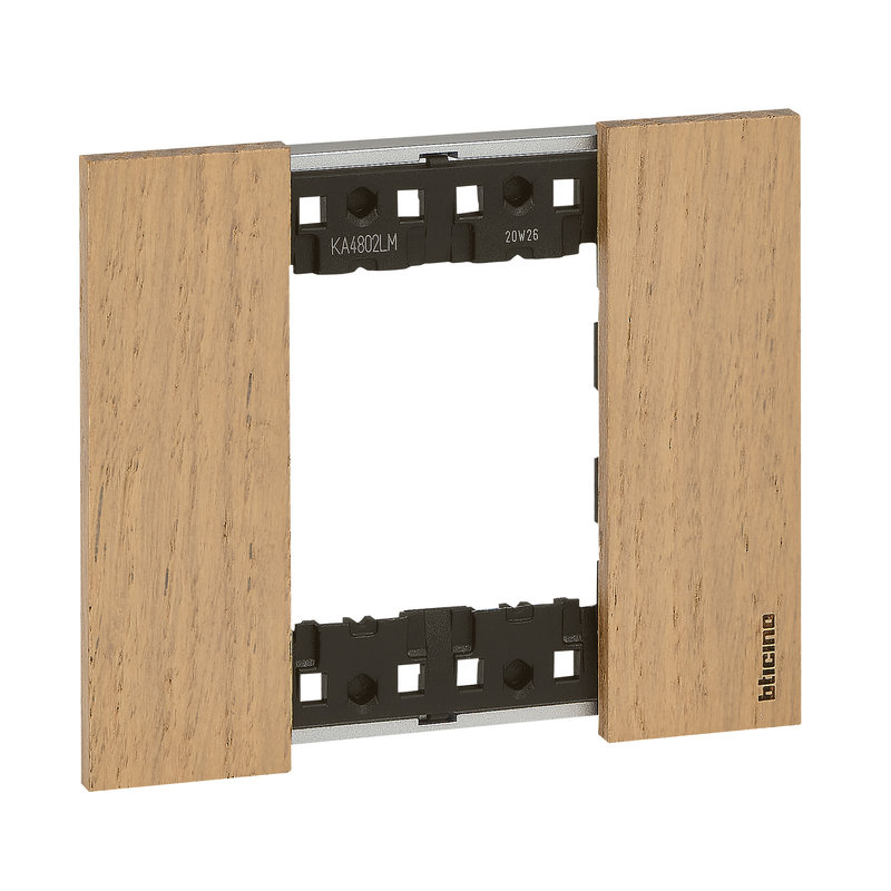 [BTI-BTKA4802LM] Bticino BTKA4802LM - Plaque de finition Living Now Collection Les Sables 2 modules finition Chêne