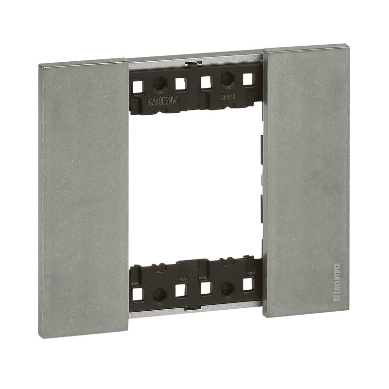 [BTI-BTKA4802NW] Bticino BTKA4802NW - Plaque de finition Living Now Collection Les Blancs 2 modules - Acier Moon