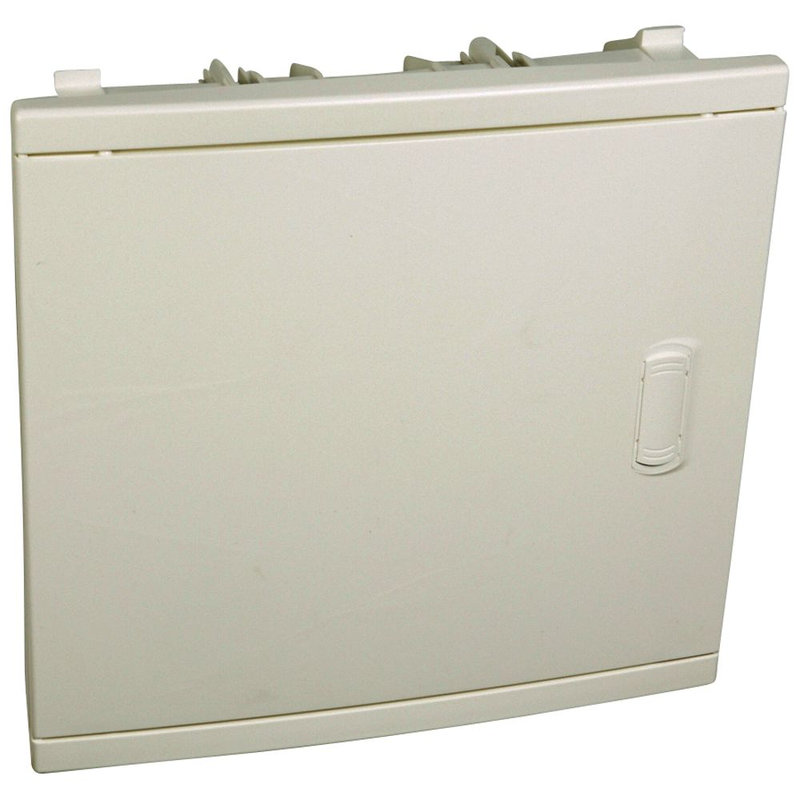 Legrand 001511 - Coffret modulaire encastré 1 rangée 12+2 modules - porte isolante galbée blanche