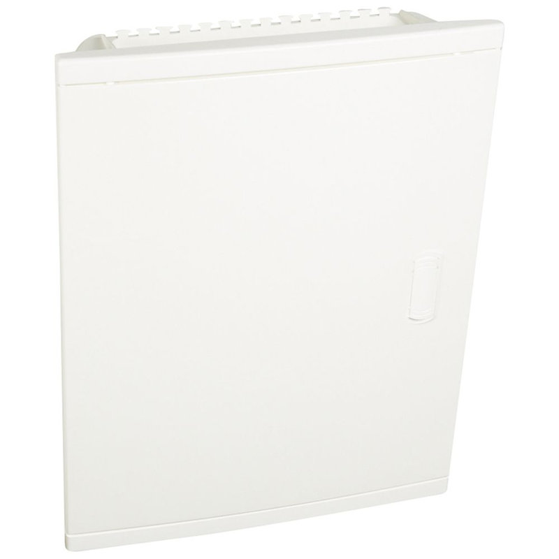 Legrand 001512 - Coffret modulaire encastré 2 rangées 24+4 modules porte isolante galbée blanche