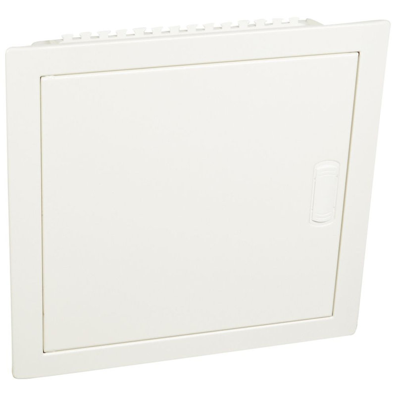 Legrand 001531 - Coffret modulaire encastré 1 rangée 12+2 modules porte métal extra plate blanche