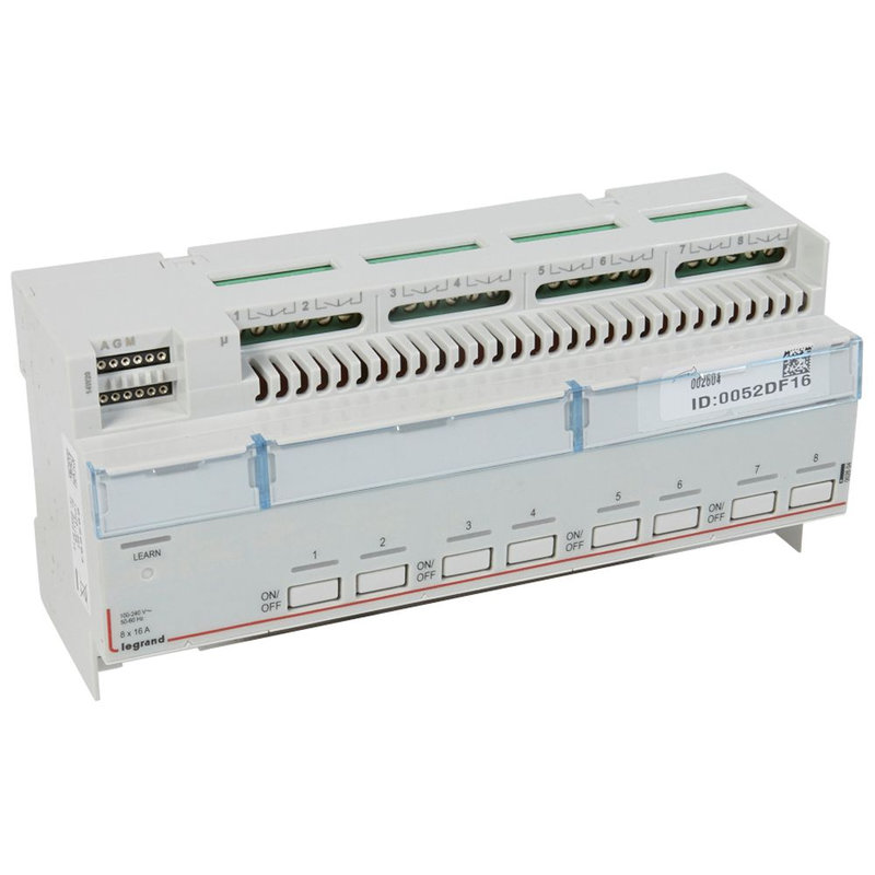 Legrand 002604 - Actionneur ON/OFF avec marche forcée pour éclairage MyHOME BUS - 8 relais