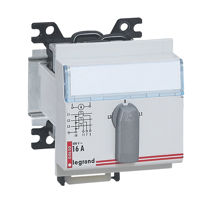 Legrand 004650 - Commutateur d'ampèremètre modulaire triphasé 4 positions - 3 modules