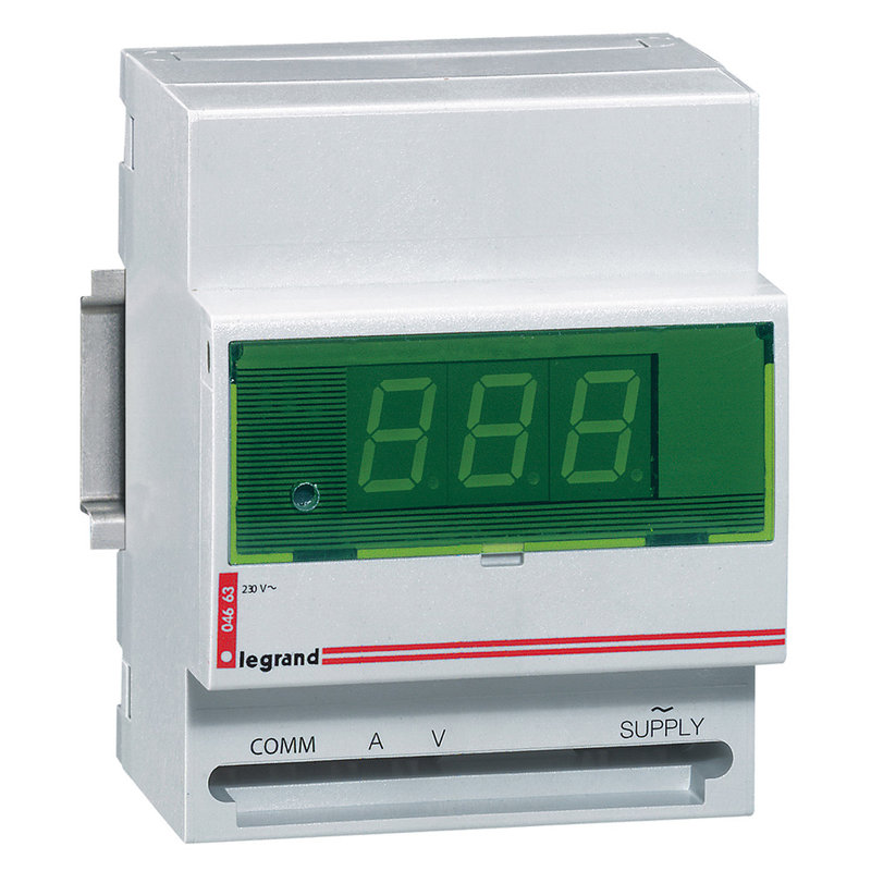Legrand 004663 - Ampèremètre/voltmètre digital - 230V~ - 50/60 Hz - 4 modules
