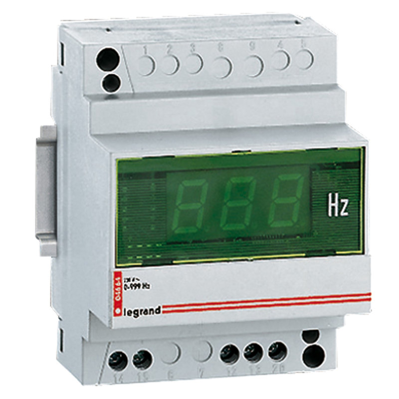 Legrand 004664 - Fréquencemètre digital modulaire affichage 3 digits mesure 10-100Hz 230V~ 4 mod