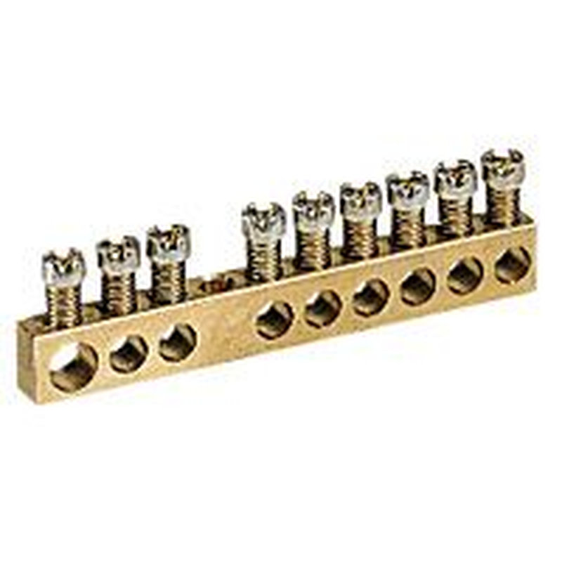 Legrand 004807 - Bornier de répartition nu à visser - 1 connexion 6mm² à 25mm² - longueur 192mm