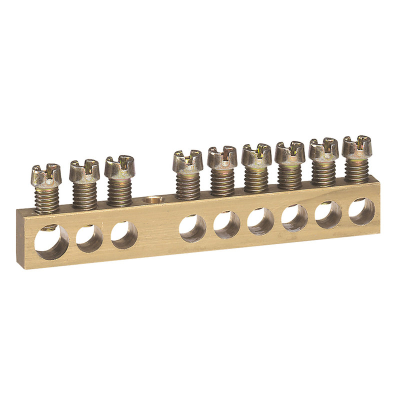 Legrand 004803 - Bornier de répartition nu à visser - 1 connexion 6mm² à 25mm² - longueur 73mm