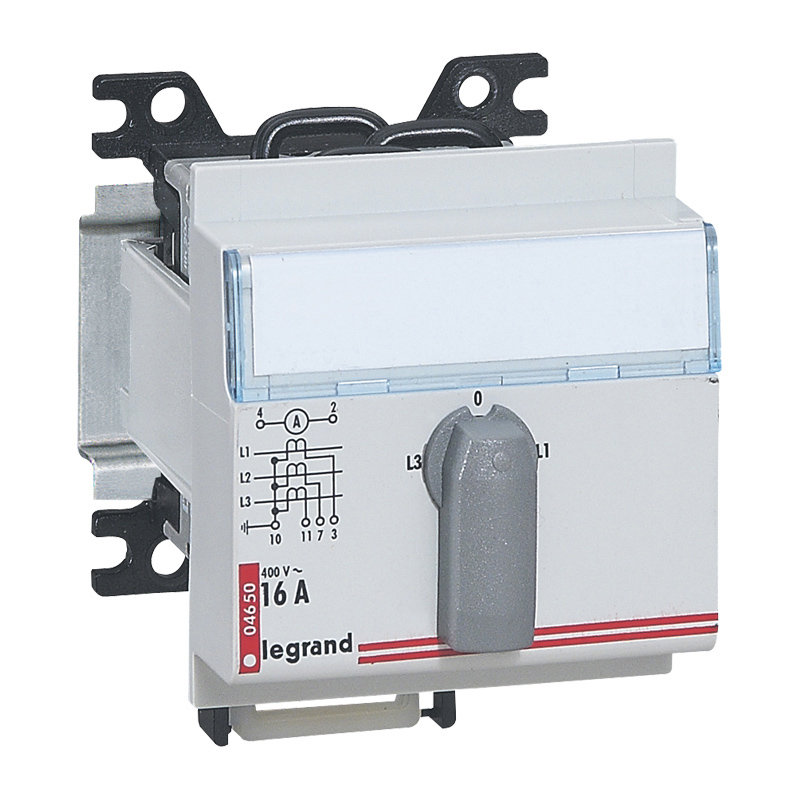 Legrand 004653 - Commutateur de voltmètre modulaire triphasé avec neutre 7 positions - 3 modules