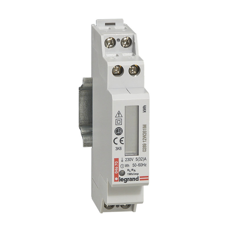 Legrand 004670 - Compteur monophasé EMDX³ non MID racc direct 32A sortie impulsions - 1 module