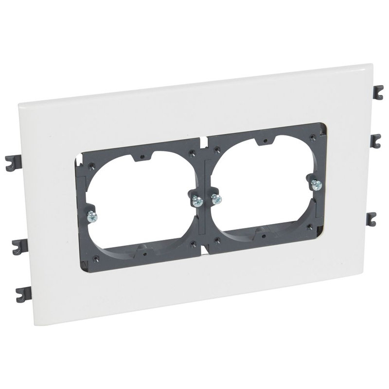 Legrand 010924 - Support universel 2 postes - goulottes DLP monobloc couvercle 130mm horizontal