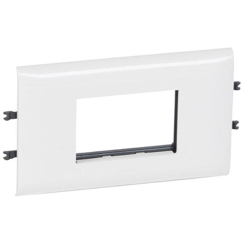 Legrand 010993 - Support Mosaic 3 modules pour goulotte avec couvercle 85mm - blanc