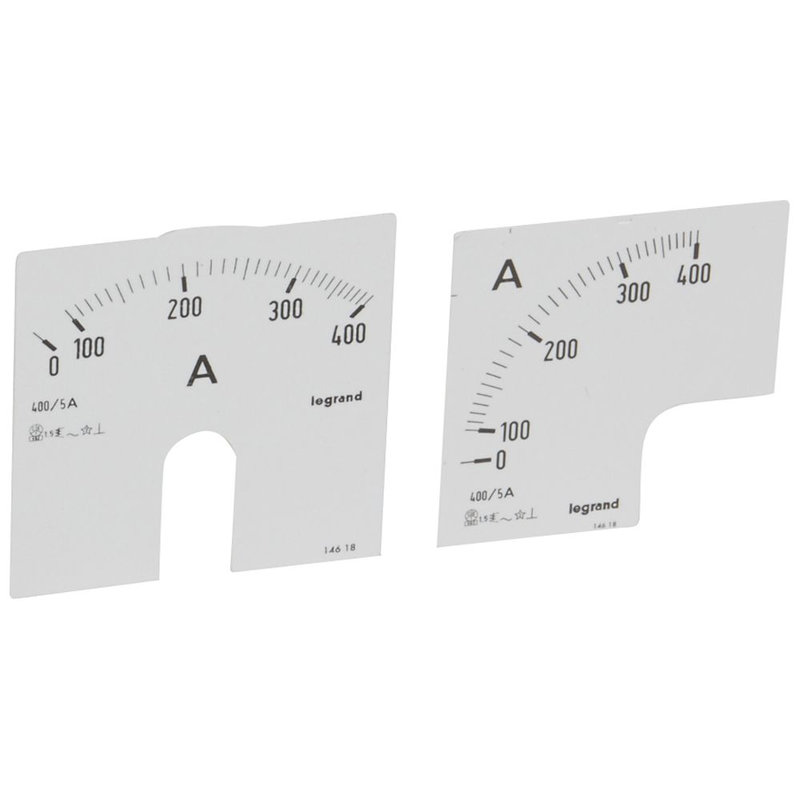 Legrand 014618 - Cadran de mesure pour ampèremètre analogique (1 rond + 1 carré) - 0A à 400A