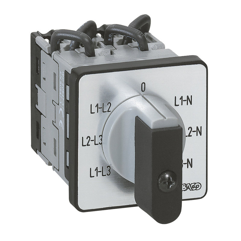 Legrand 014653 - Commutateur de mesure - voltmètre avec neutre - PR 12 - 6 contacts - fix vis