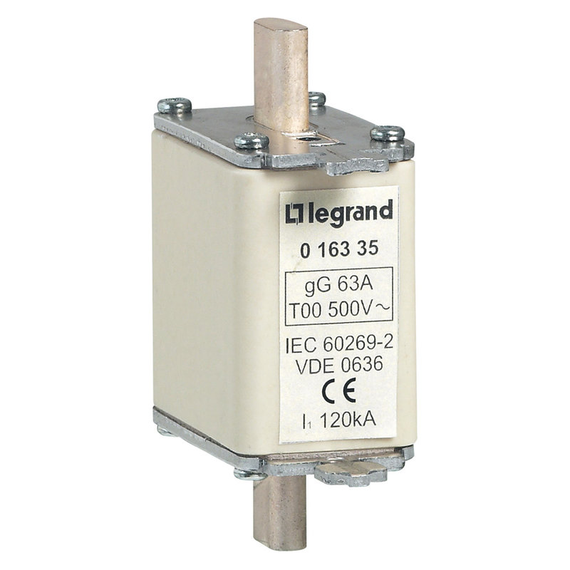 Legrand 016335 - Cartouche industrielle à couteau typegG taille 00 - avec voyant - 63A