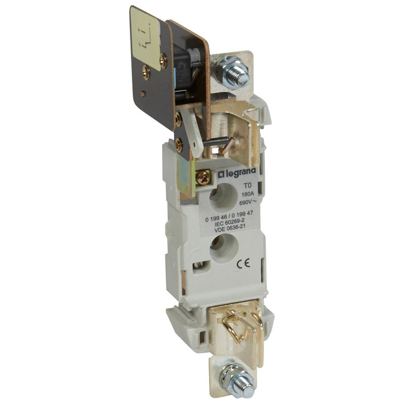 Legrand 019947 - Socle pour cartouche à couteau taille 0 - 1P à minirupteur - 160A