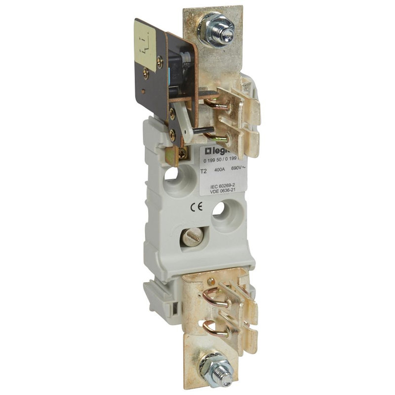 Legrand 019951 - Socle pour cartouche à couteau taille 2 - 1P à minirupteur - 400A