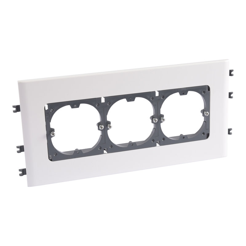 Legrand 010934 - Support universel 3 postes - goulottes DLP monobloc couvercle 130mm horizontal