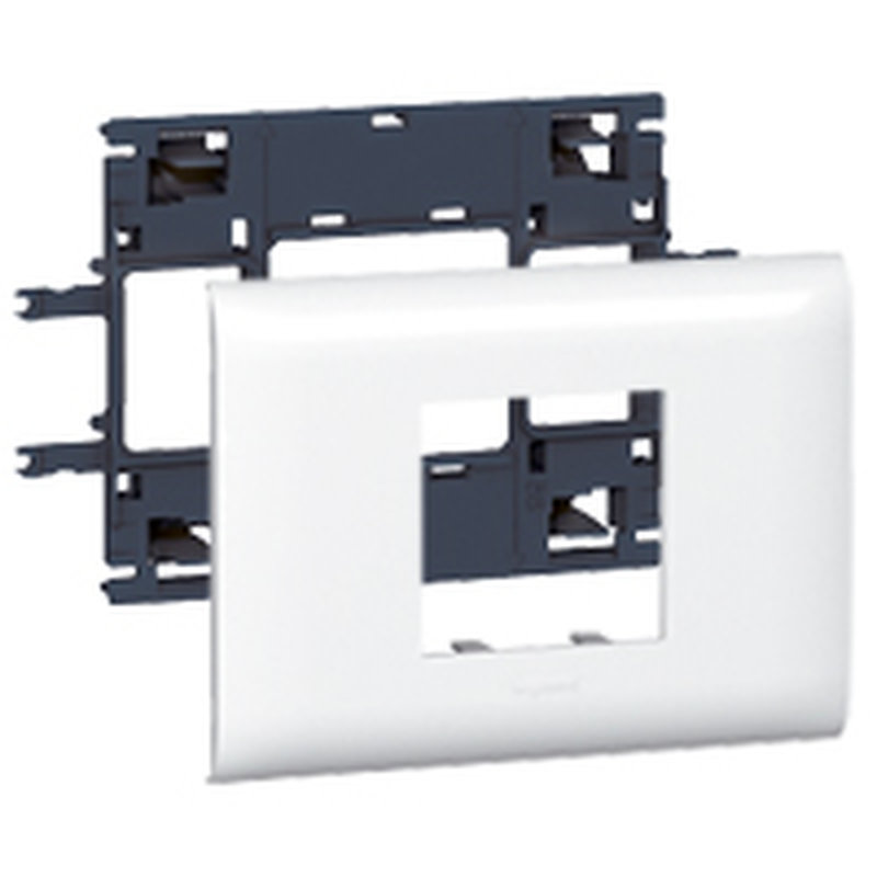 Legrand 010992 - Support Mosaic 2 modules pour goulotte DLP monobloc avec couvercle 85mm