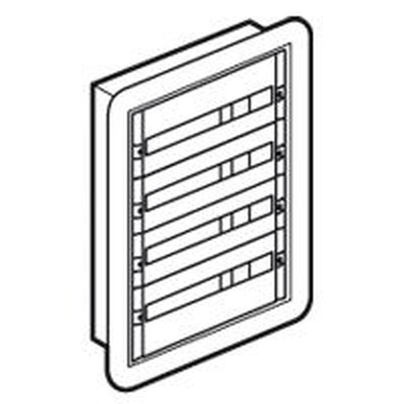 Legrand 020014 - Coffret distribution encastré XL³160 tout modulaire 4 rangées - 96 modules