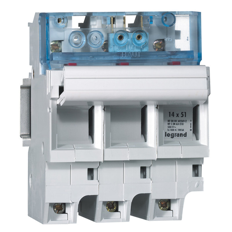 Legrand 021536 - Coupe-circuit sectionnable SP51 cartouche industrielle 14x51mm 3P + microrupteur